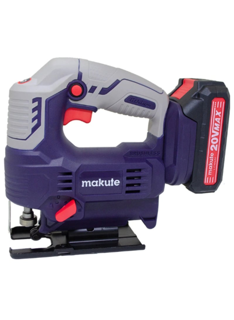 Cordless Jig Saw 20V, 1000-2900 RPM, 65mm Cutting Depth, Ergonomic Handle, Quick Blade Change System, Vibration Control for Precise Cuts, CJS6501-2BL