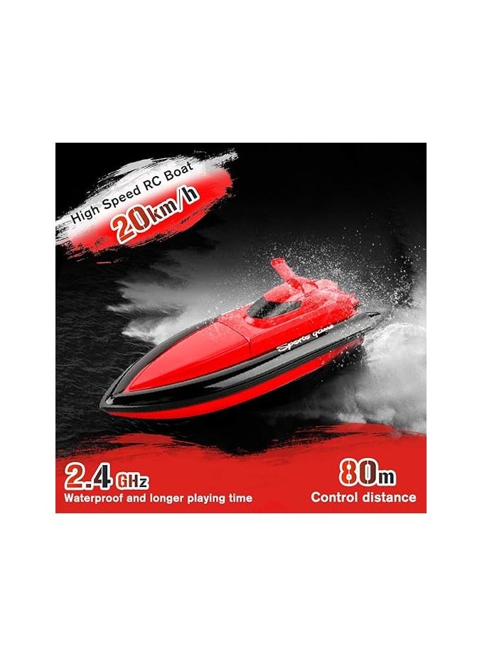 Goolsky Remote Control RC Boat - 2.4G 20km/h High-Speed Racing Boat, 150m Range, Water-Resistant, Rechargeable Battery, Perfect RC Toy Gift for Kids & Adults, Boys & Girls