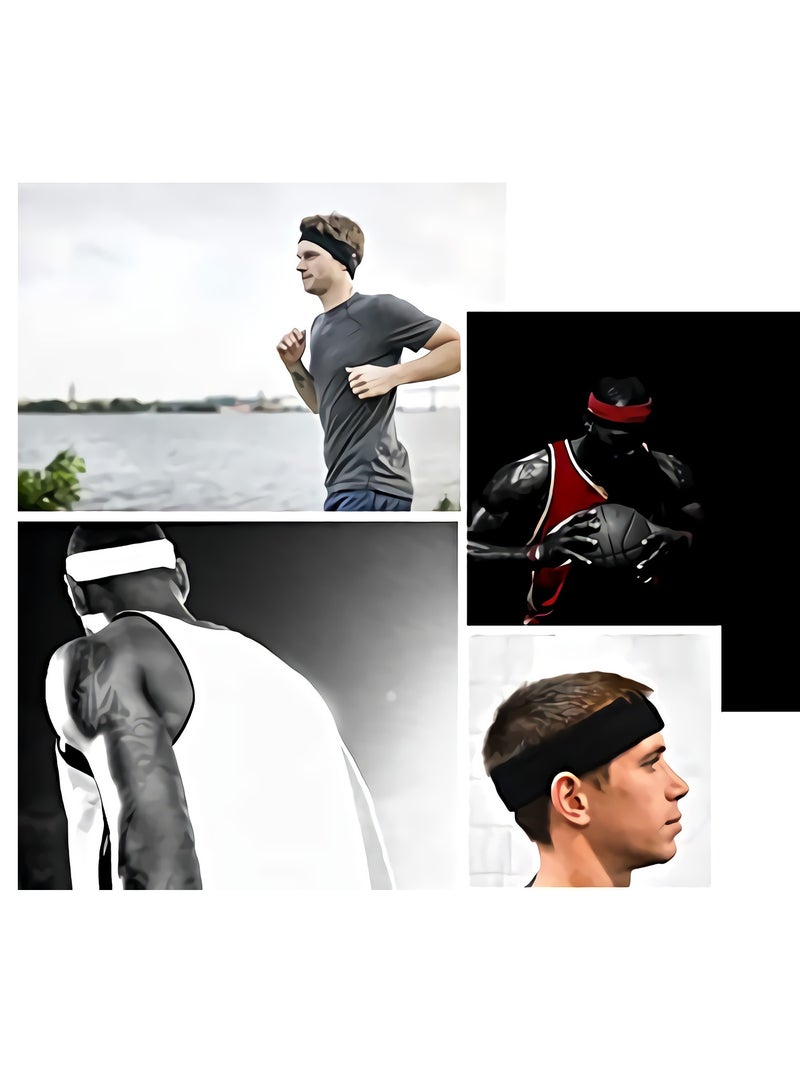 12 PCS Sports Basketball HeadbandSweatband Head Sweat BandBrace Outdoor, Fashionable   Thin   Soft, Cotton Stretchy Headbands,  for Yoga Dance Exercise Fitness's Headbands Mixed Colors