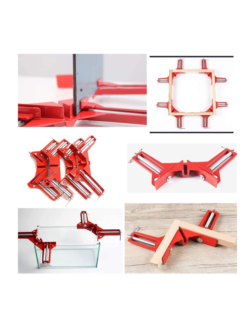 Set of 4 Right Angle Clamp, 90 Degrees 100mm Corner Clamp, Picture Frame Holder, Glass Holder, DIY Woodworking Holder