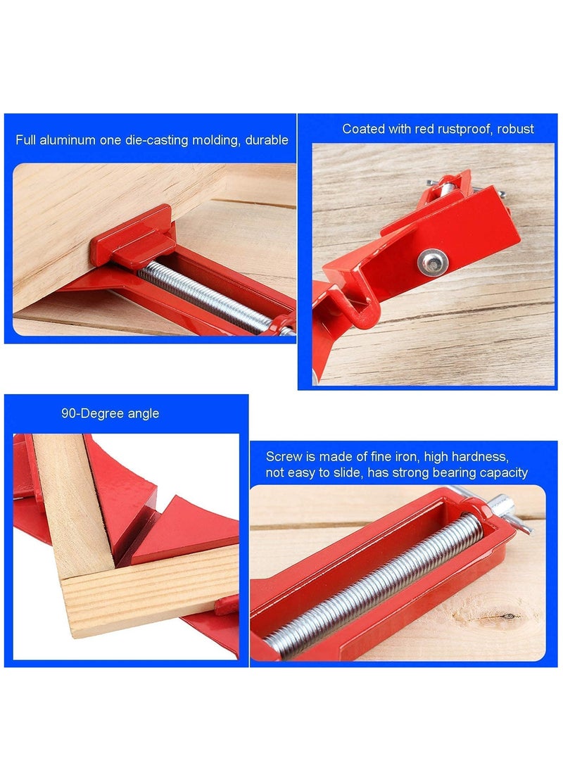 Set of 4 Right Angle Clamp, 90 Degrees 100mm Corner Clamp, Picture Frame Holder, Glass Holder, DIY Woodworking Holder