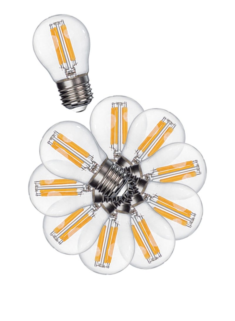 A60 LED Filament Vintage Golf Ball Bulbs, 8W, E27 Base, 750 Lumens, Amber 2700K Warm White, 10-Pcs Value Pack