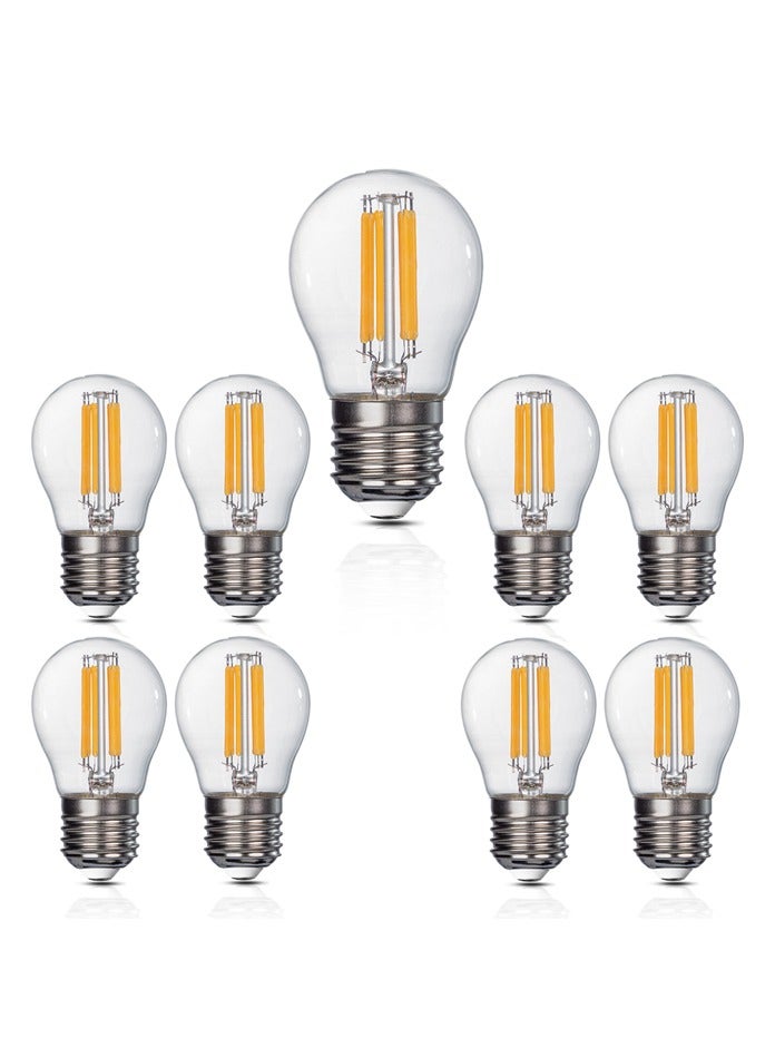 A60 LED Filament Vintage Golf Ball Bulbs, 8W, E27 Base, 750 Lumens, Amber 2700K Warm White, 10-Pcs Value Pack