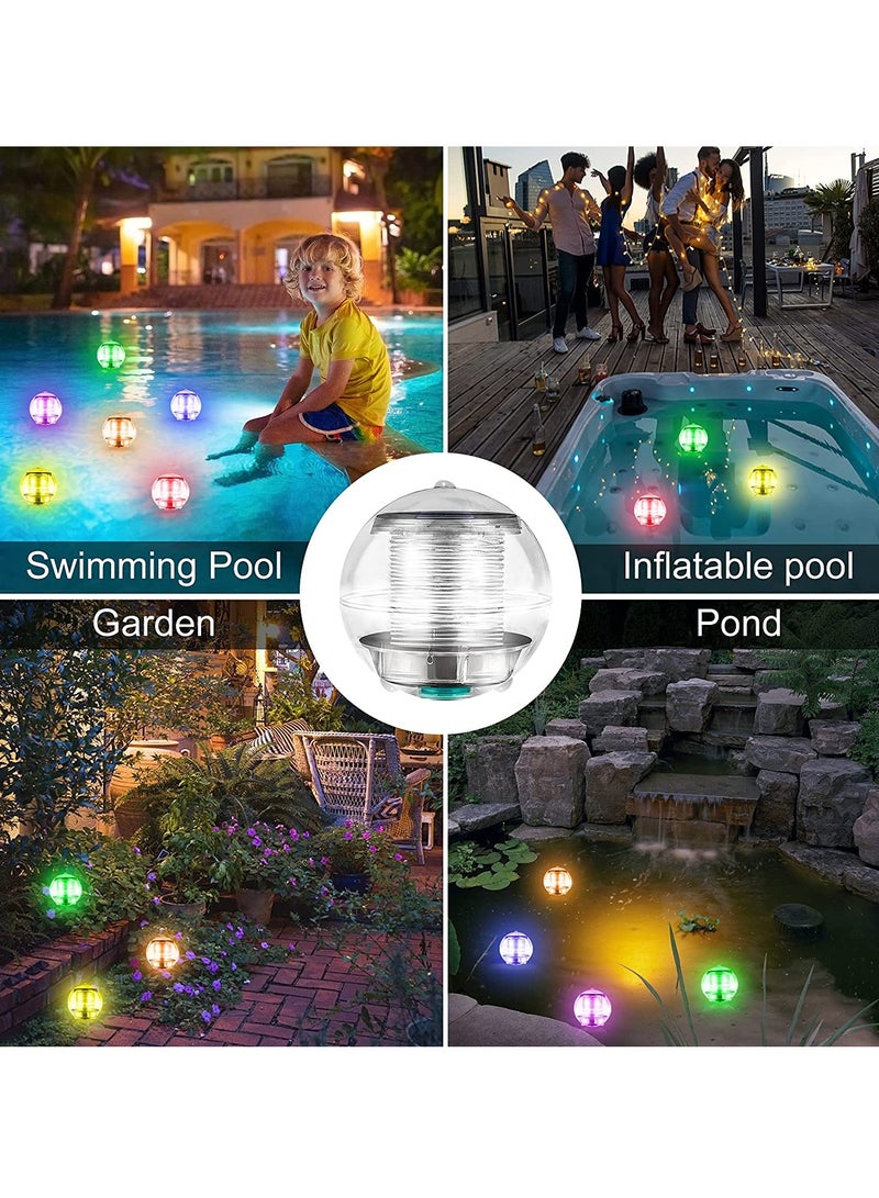 Solar Floating Pool Lights Powered LED Night Light Waterproof Pond Lights with Color Changing Light Balls for Swimming Pool Pond Fountain Garden Party Home Decor