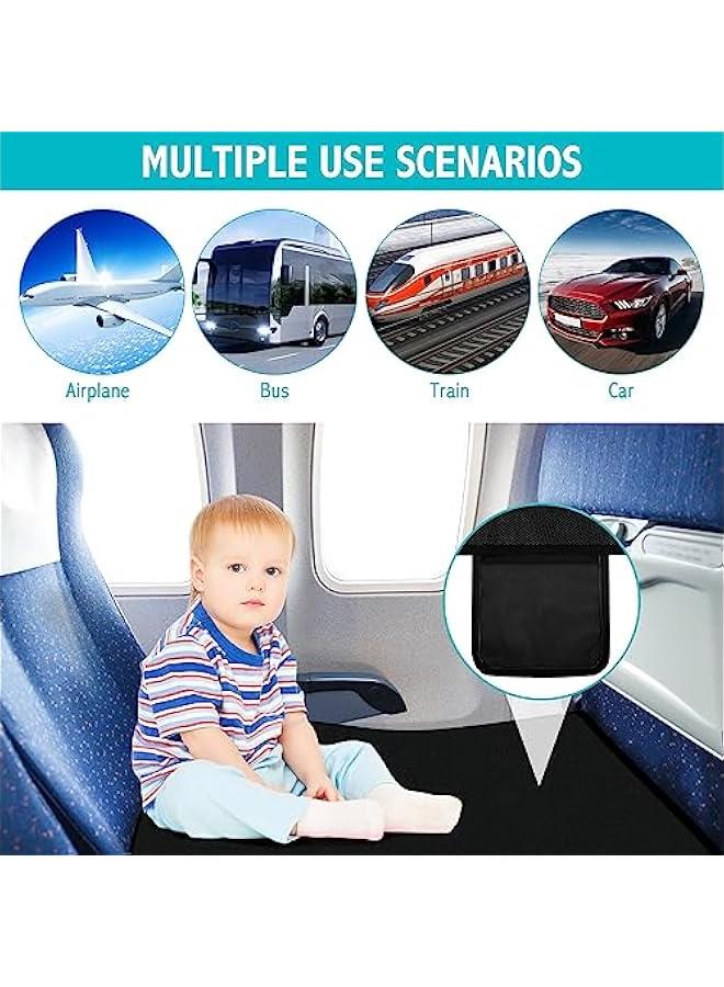 Toddler Airplane Bed, Portable Kids Airplane Bed, Airplane Bed for Toddler with Magnetic Folding Puzzle, Baby Airplane Bed is A Must-Have Airplane Crib for Air Travel Airplane Bed Footrest