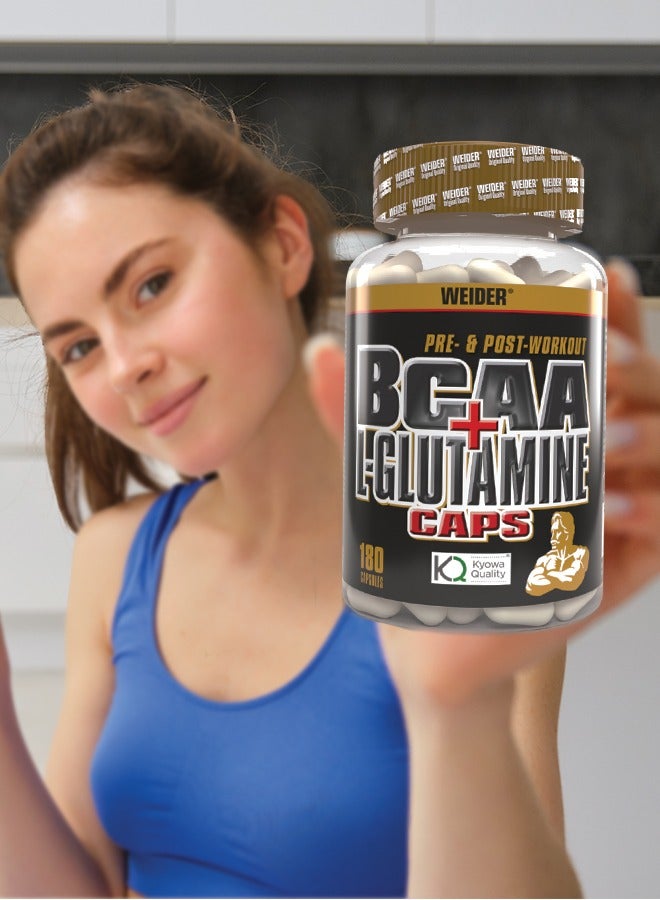 BCAA + Glutamine, Recovery, Strength, Endurance, 180 Capsules