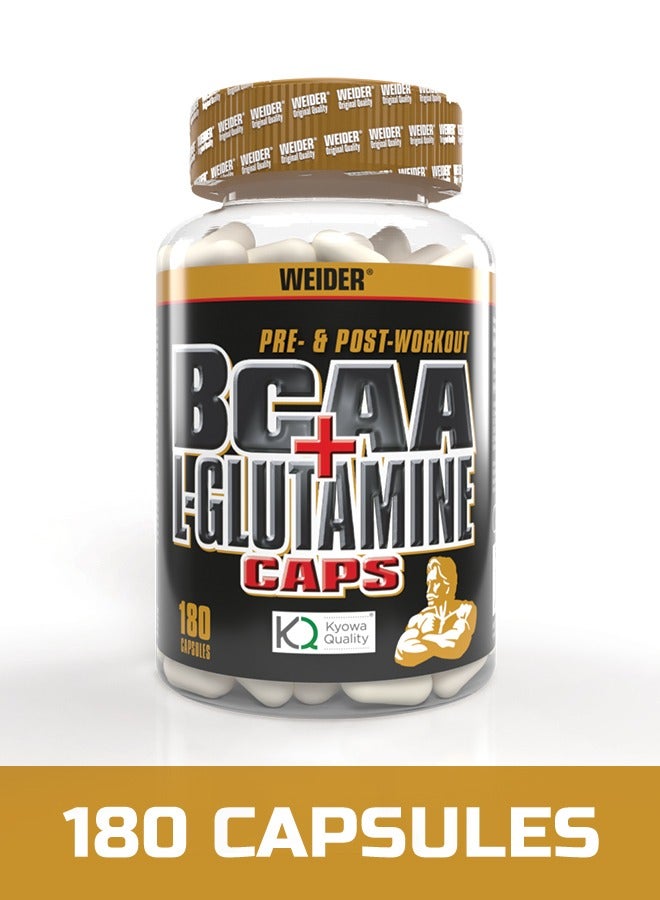 BCAA + Glutamine, Recovery, Strength, Endurance, 180 Capsules