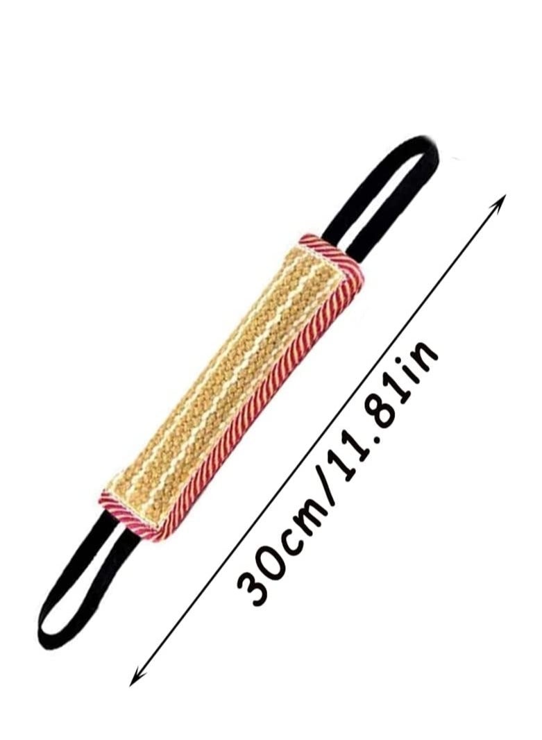 Dog Tug Toy, Dog Bite Jute Pillow Pull Toy with 2 Strong Handles, Perfect for Tug of War, Puppy Training Interactive Play, Durable Bite Training Toys for Medium to Large Dogs Black
