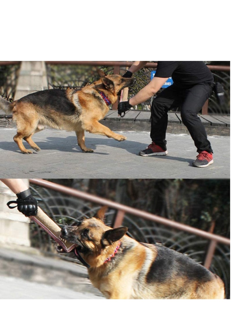 Dog Tug Toy, Dog Bite Jute Pillow Pull Toy with 2 Strong Handles, Perfect for Tug of War, Puppy Training Interactive Play, Durable Bite Training Toys for Medium to Large Dogs Black