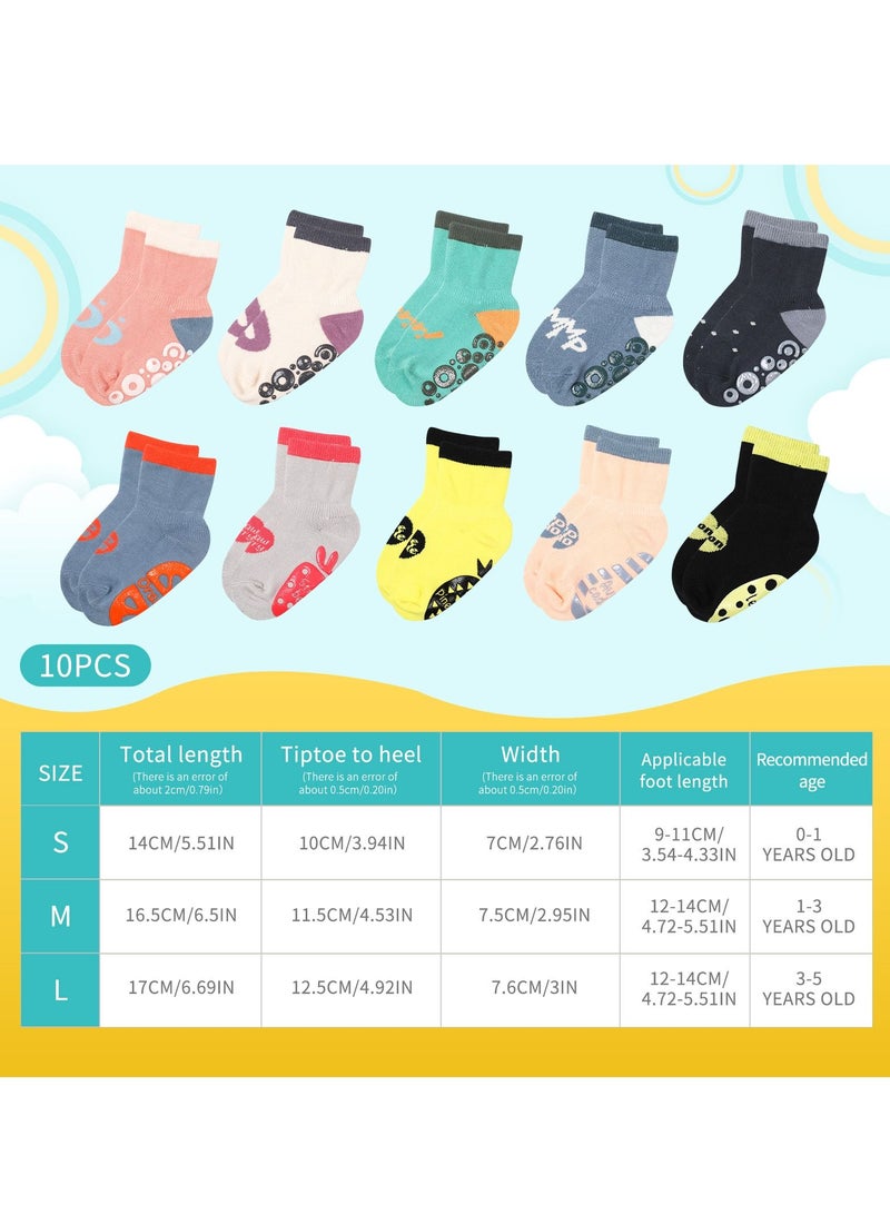 10 Pairs Of Non-Slip Toddler Socks