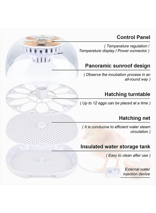 Egg Incubator incubators for Hatching Eggs: Chicken Quail Duck Bird Chick Incubator kit with Automatic Egg Turner,Nurture Right 360 Incubator hatcher for Turkey Parrot Goose 12-24 Egg