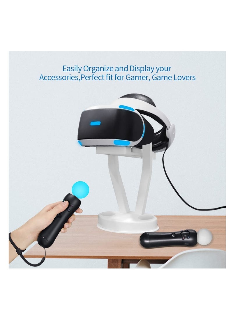 VR Stand, Organizer, and Display Stand for Oculus Quest 2/Quest/Meta/Rift/Rift S/PS VR Headset and Touch Controllers (White)