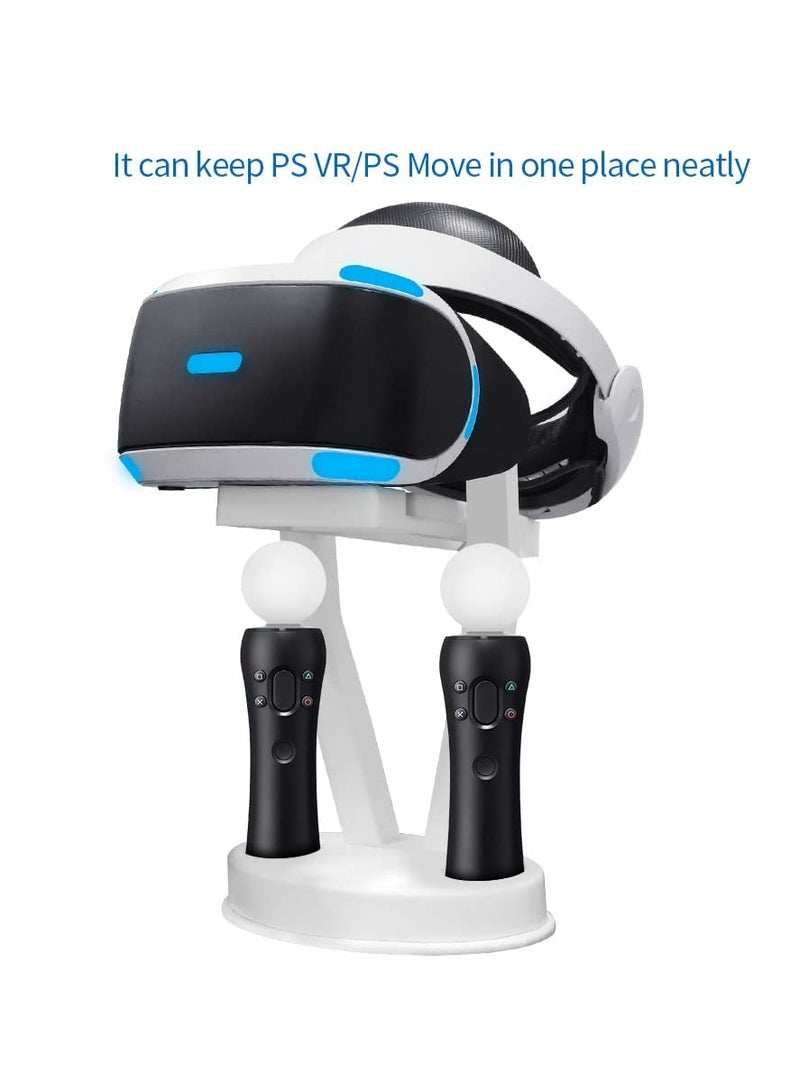 VR Stand, Organizer, and Display Stand for Oculus Quest 2/Quest/Meta/Rift/Rift S/PS VR Headset and Touch Controllers (White)