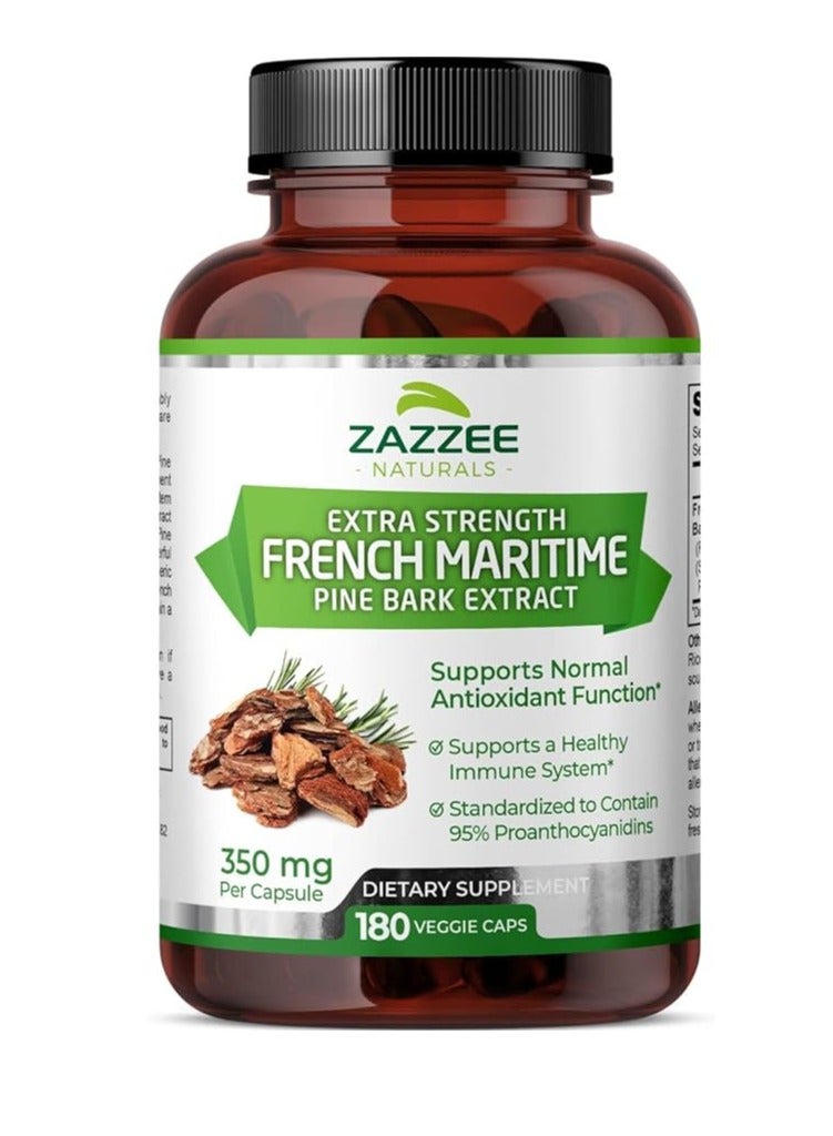 Extra Strength French Maritime Pine Bark Extract 350Mg 180 Veggie Caps