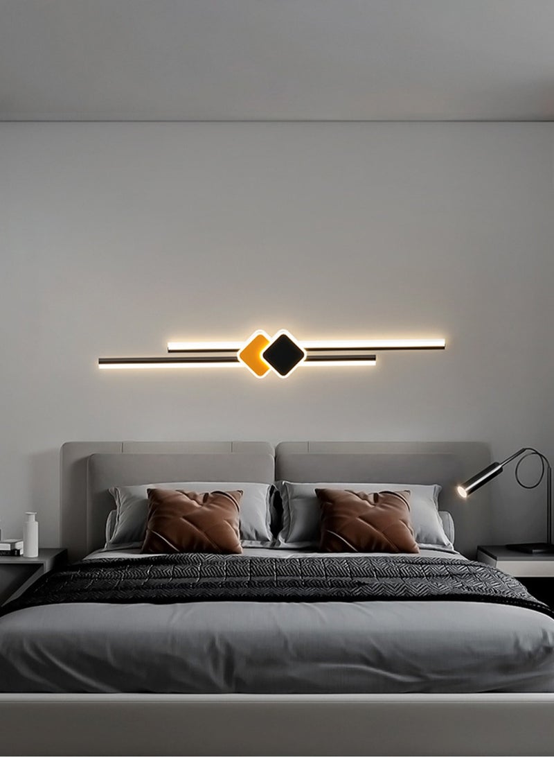 90CM-Indoor Long Strip Wall Sconce LED Linear Wall Lamp Modern Acrylic Wall Light Fixture , Modern Minimalist Black Decor Wall Mount Lights for Bedroom Study Room Corridor