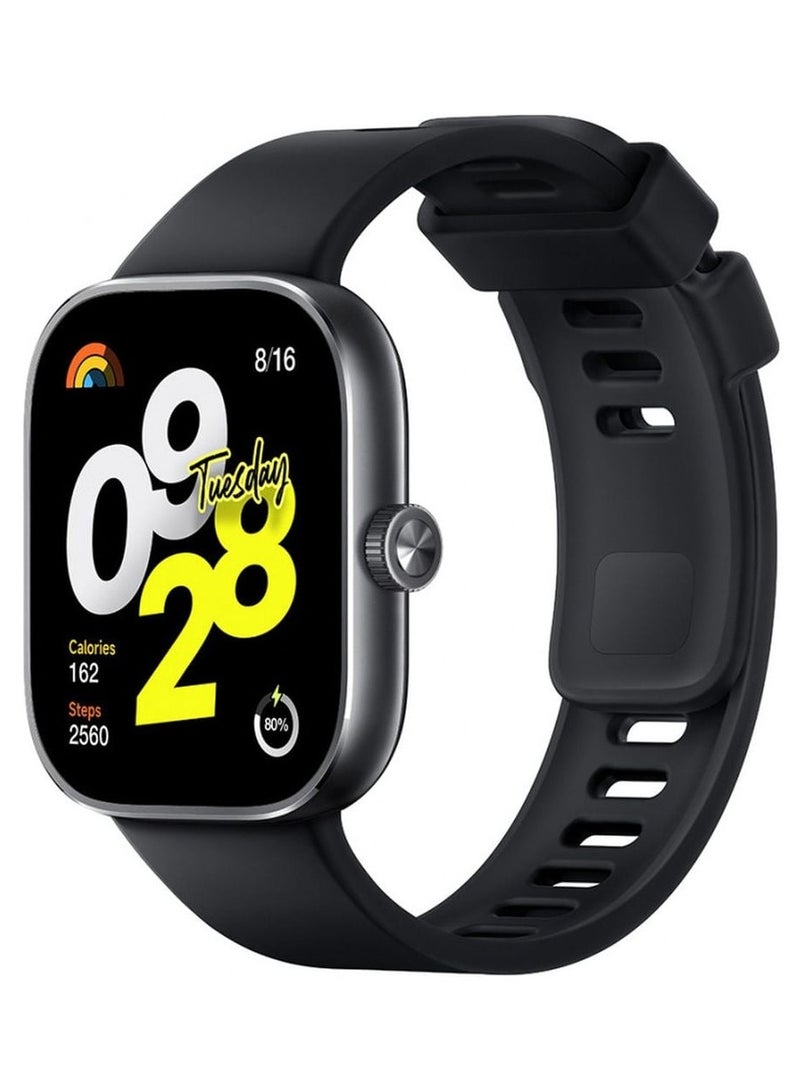 470 mAh Redmi Watch 4 Smartwatch Global version,1.97 Inch AMOLED 60Hz LTPS Display,TPU Strap,Aluminum Alloy Frame, 5ATM Water REsistance,470mAh Battery Capacity Black