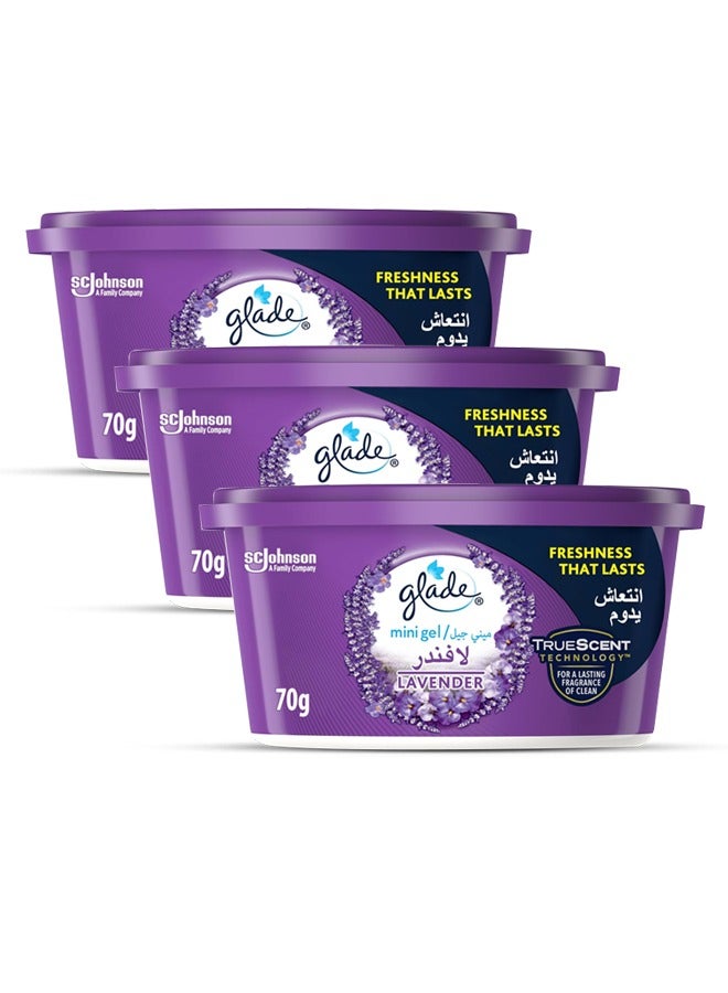 Glade Mini Gel Lavender 3x70GM Pack of 3