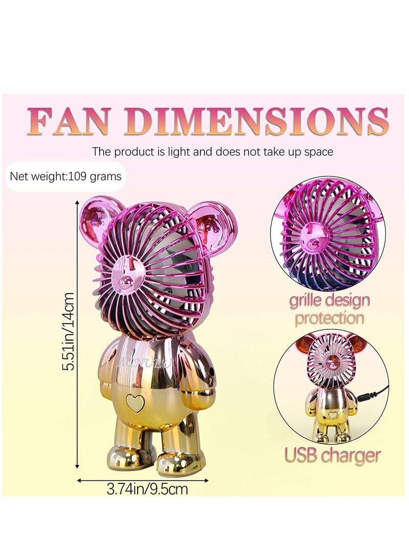 Desk Fans Portable Desk Fan Lower Noise USB Rechargeable Battery Operated Fan  Personal Desk Table Fan with Base Handheld Fan Table Fans 3 speed adjustment for Home Office Dormitory Desktop