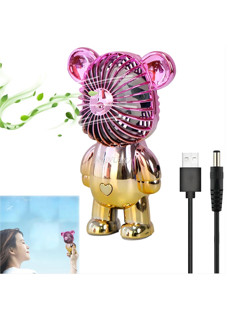 Desk Fans Portable Desk Fan Lower Noise USB Rechargeable Battery Operated Fan  Personal Desk Table Fan with Base Handheld Fan Table Fans 3 speed adjustment for Home Office Dormitory Desktop