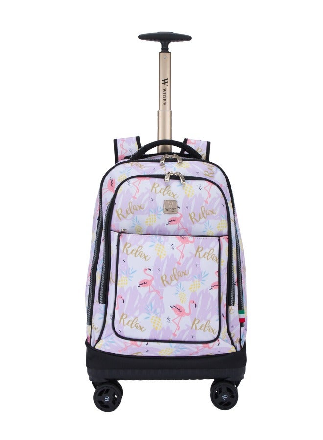 Kids School Trolley Bag laptop compartment 4 Wheels With Lunch bag & Pencil Case