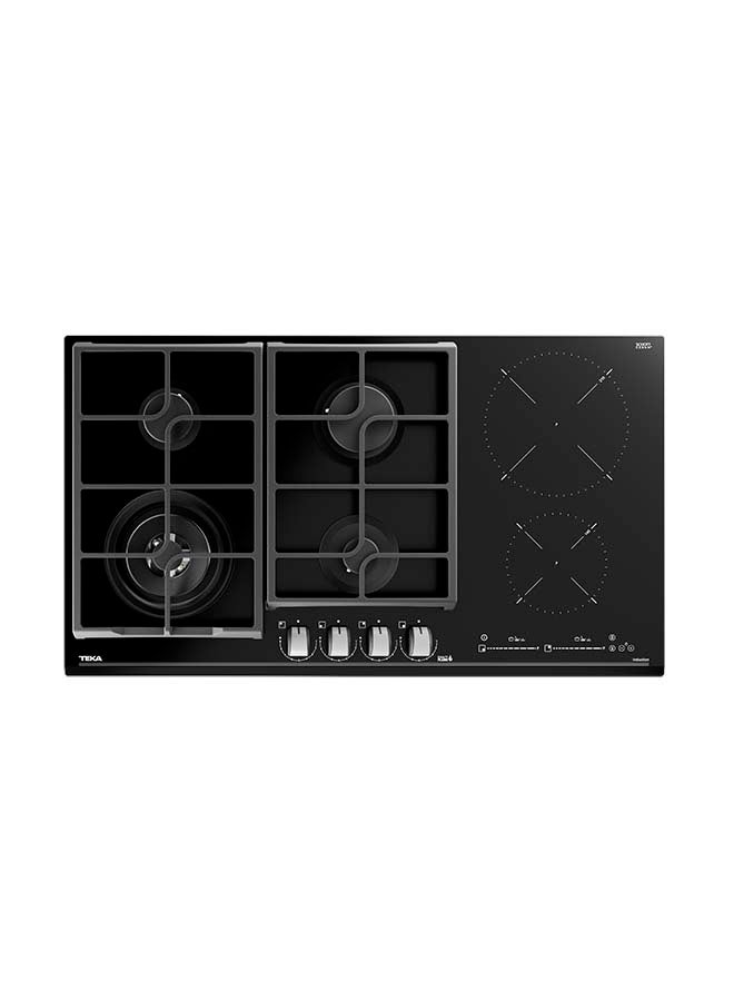 Gas On Glass + Induction Hob With Direct Functions And 6 Cooking Zones In 90Cm Of Butane, 3500W 112570144 Black