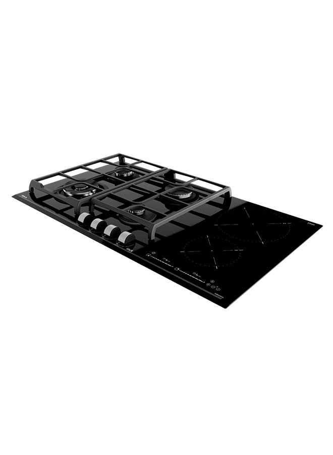 Gas On Glass + Induction Hob With Direct Functions And 6 Cooking Zones In 90Cm Of Butane, 3500W 112570144 Black