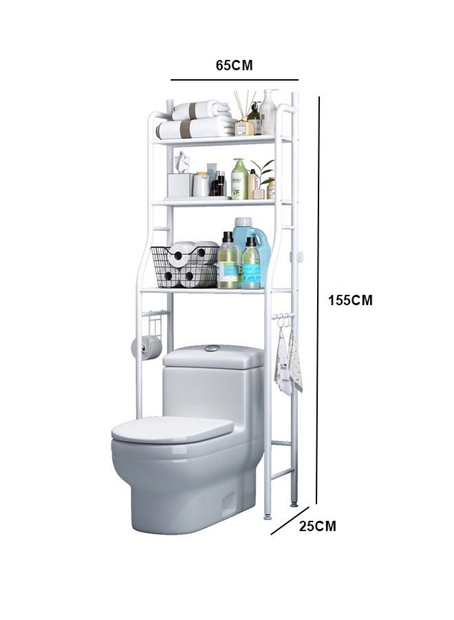 3 Shelf Towel Storage Rack Organizer Over The Toilet Bathroom Space Saver White 65*25*155cm