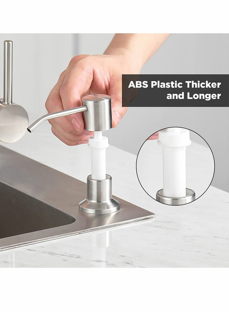 Soap Dispenser for Kitchen Sink Matte Black Refill from The Top Stainless Steel Built in Sink Soap Dispenser with  300cc Large Bottle  Anti Leakage Upgrade with  No More Top Refill