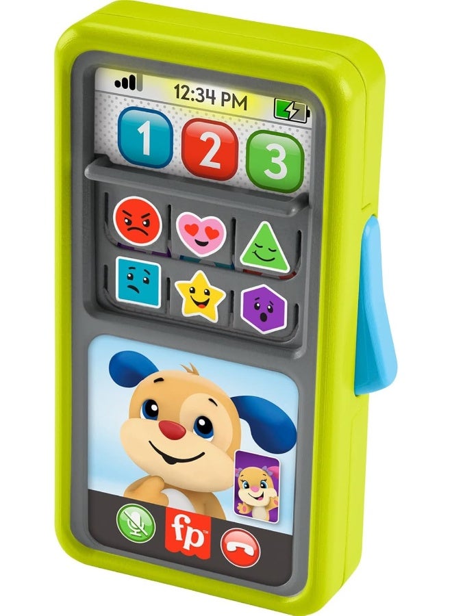 Fisher-Price Laugh & Learn Baby & Toddler Toy 2-in-1 Slide to Learn Smartphone with Lights & Music for Ages 9+ Months