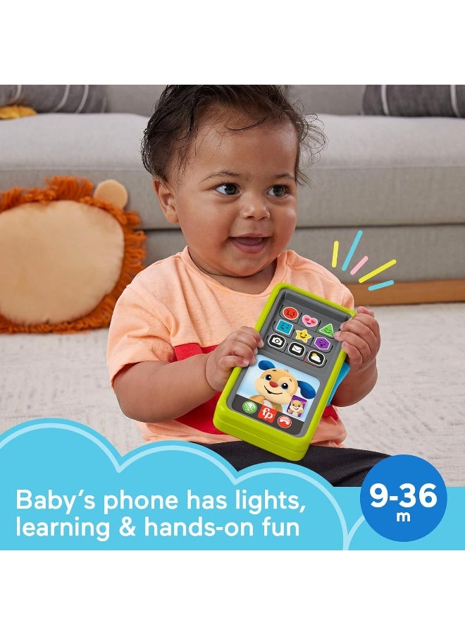 Fisher-Price Laugh & Learn Baby & Toddler Toy 2-in-1 Slide to Learn Smartphone with Lights & Music for Ages 9+ Months