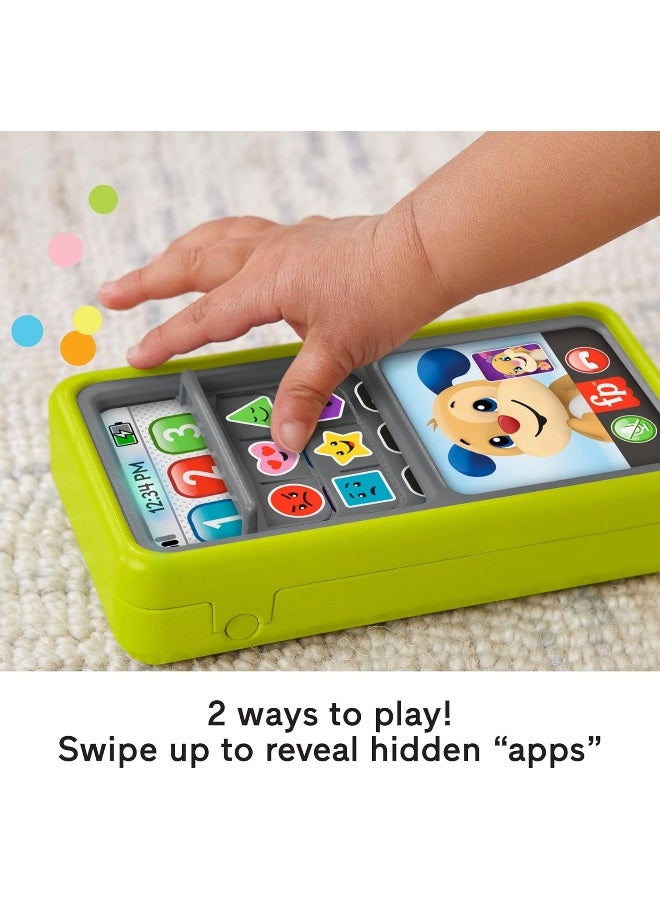 Fisher-Price Laugh & Learn Baby & Toddler Toy 2-in-1 Slide to Learn Smartphone with Lights & Music for Ages 9+ Months