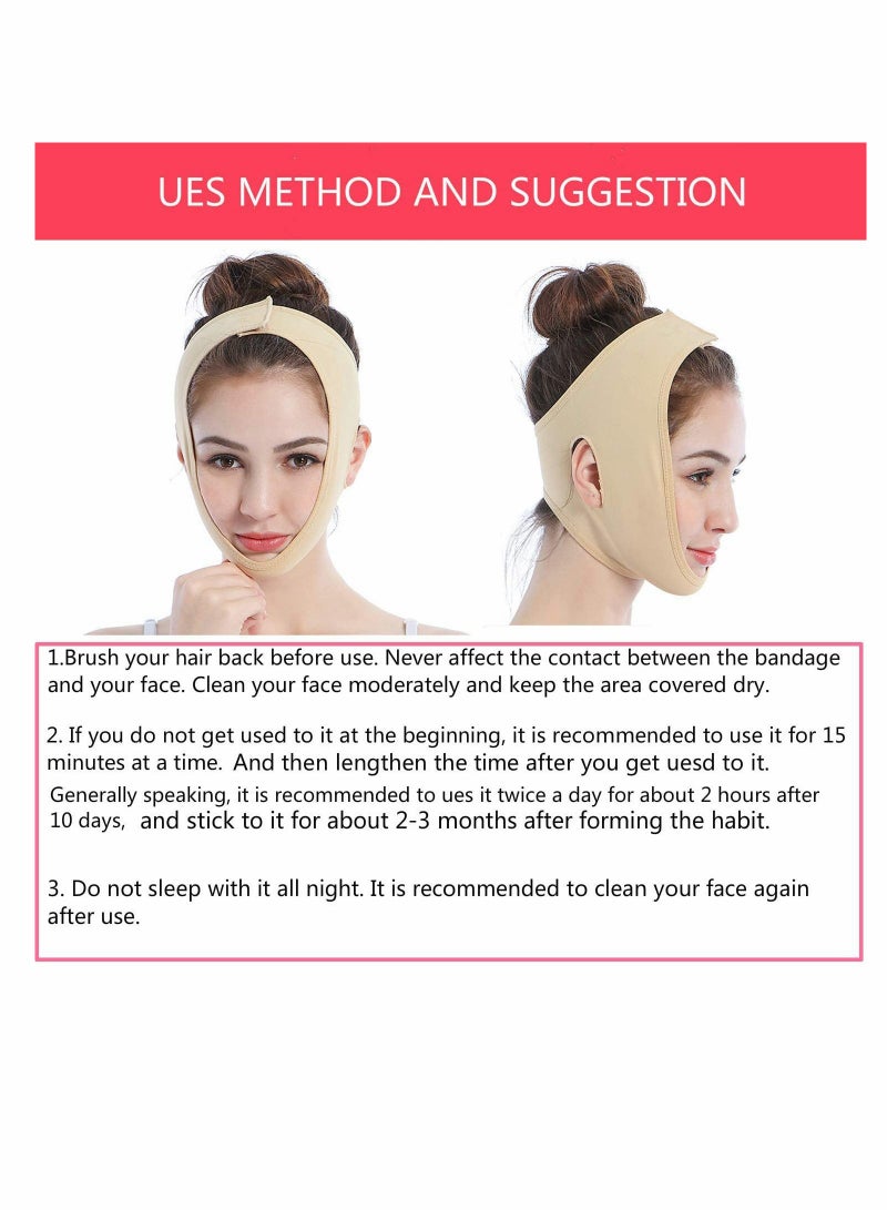 Facial Slimming Strap, Face Lifting Belt Pain Free Anti Wrinkle Face Band, Double Chin Reducer Bandage, Breathable Ultra thin Soft Face Belt Chin Remover, V Face Mask Partner