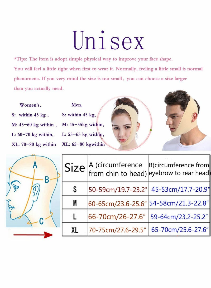 Facial Slimming Strap, Face Lifting Belt Pain Free Anti Wrinkle Face Band, Double Chin Reducer Bandage, Breathable Ultra thin Soft Face Belt Chin Remover, V Face Mask Partner