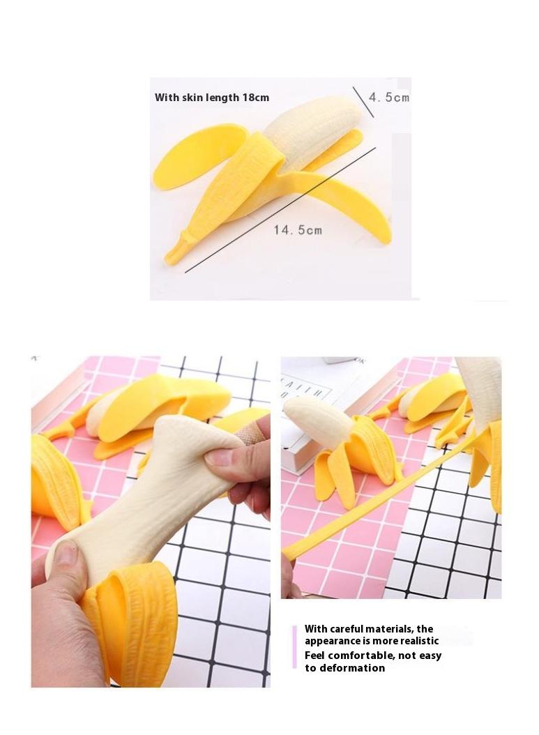 3-Piece Creative Stress Relief Toys Stretchable Fruit Banana Simulated Fruit Toy Tricky Toy Kids Activity Game Early Development Toy For Parent-Child Kid Play Fun