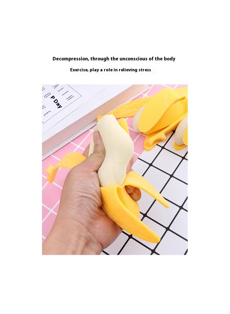 3-Piece Creative Stress Relief Toys Stretchable Fruit Banana Simulated Fruit Toy Tricky Toy Kids Activity Game Early Development Toy For Parent-Child Kid Play Fun