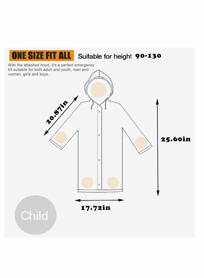 Children's raincoats, Cartoon Kids Rain Jacket, Boys Girls Hooded Rain Poncho Outdoors Kids Transparent Raincoat Student Rain Suit Waterproof Durable Windbreaker