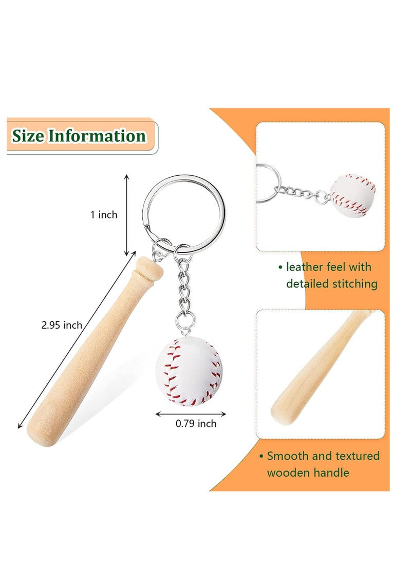 Mini 3 Inch Wooden Bat with Baseball Keychain, for Kids Age 8+, Set Of 12 – Perfect for Team Giveaways, Sports  Souvenir Favors, Victory Parties, Gifts for Athletes, Moms, Dads  Coaches