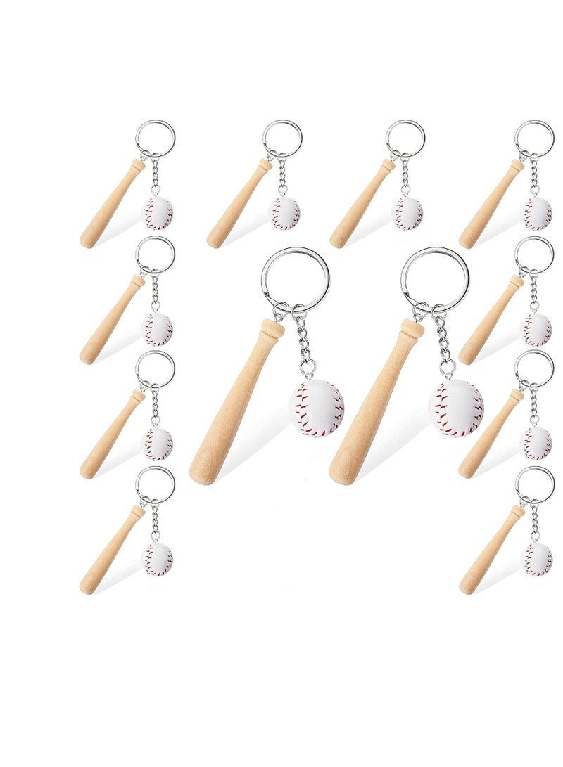 Mini 3 Inch Wooden Bat with Baseball Keychain, for Kids Age 8+, Set Of 12 – Perfect for Team Giveaways, Sports  Souvenir Favors, Victory Parties, Gifts for Athletes, Moms, Dads  Coaches