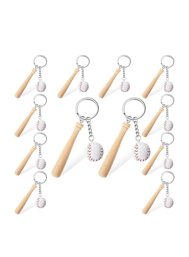 Mini 3 Inch Wooden Bat with Baseball Keychain, for Kids Age 8+, Set Of 12 – Perfect for Team Giveaways, Sports  Souvenir Favors, Victory Parties, Gifts for Athletes, Moms, Dads  Coaches