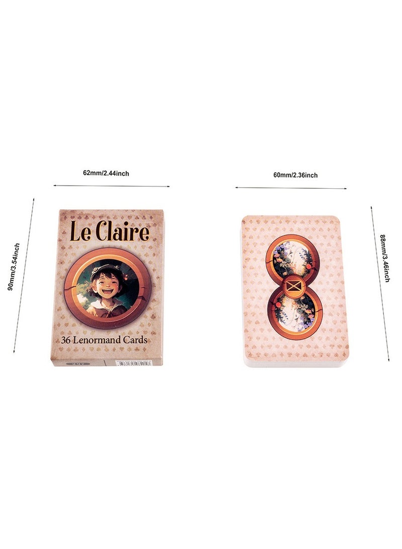 Le Claire Lenormand Deck - Portable 36 Card Deck For Predicting Events Thanksgiving Gift