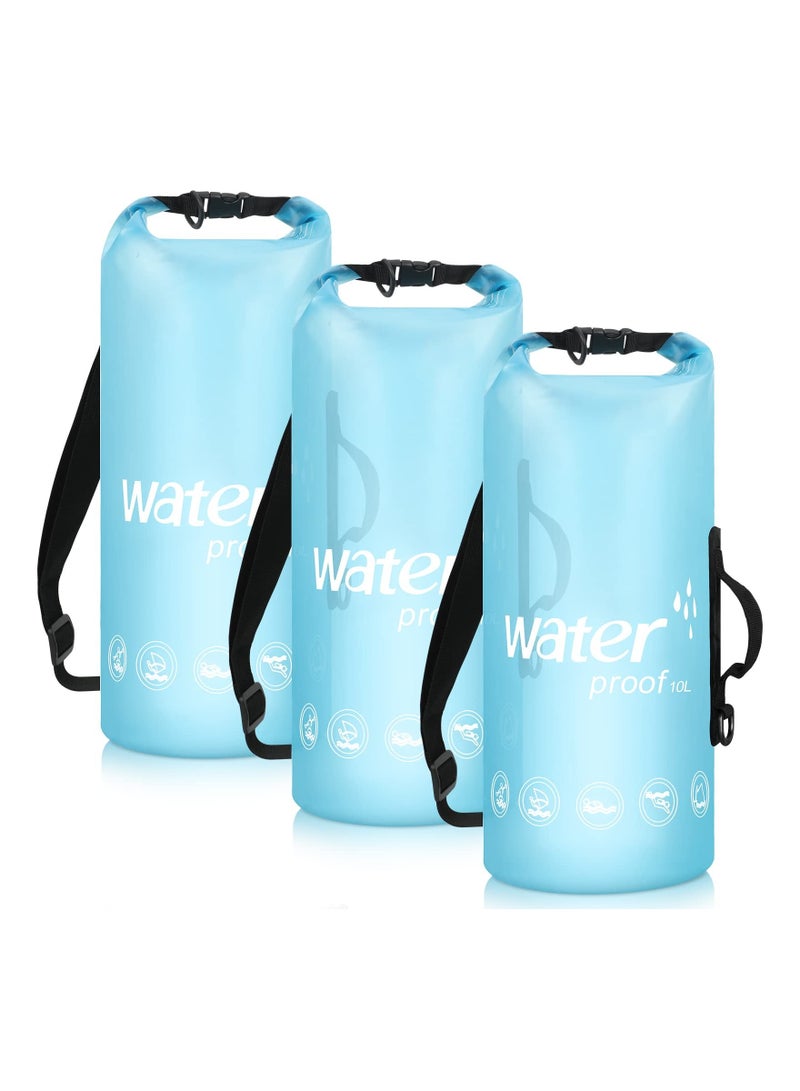 Waterproof Dry Bag, 3PCS 5L Roll Top Transparent Dry Storage Bag Backpack, Lightweight Dry Pack, Storage Man Women Beach Swimming Bag for Travel Boating Kayaking Camping Beach Fishing Surfing