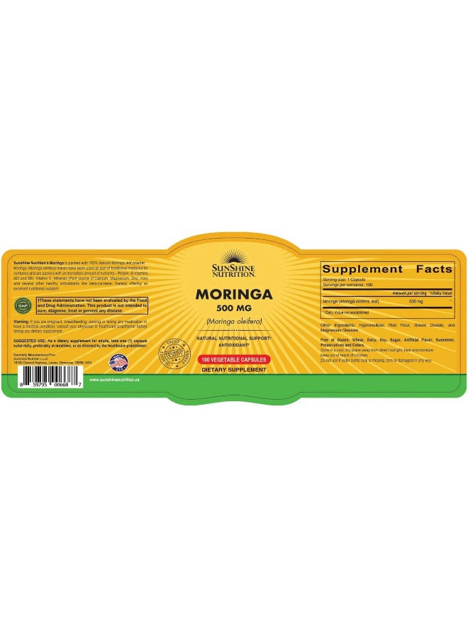 Moringa 500 Mg 100 Capsules