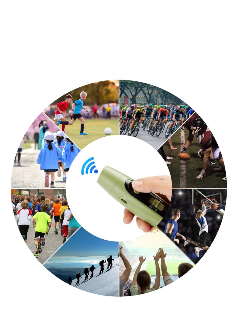Electronic Whistle, Rechargeable for Referees Coaches Teachers Electric Whistle, Handheld Whistles with USB Charging for Outdoor Sports, Blowless, Emergency Whistle, High Volume, Green