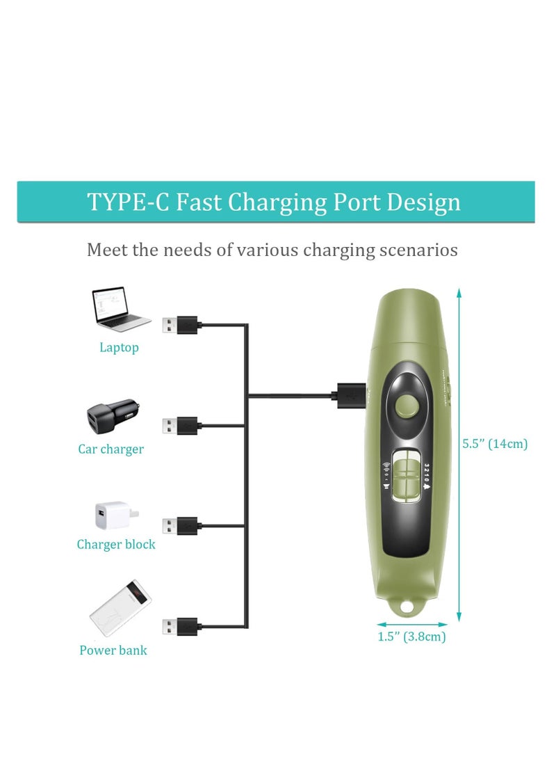 Electronic Whistle, Rechargeable for Referees Coaches Teachers Electric Whistle, Handheld Whistles with USB Charging for Outdoor Sports, Blowless, Emergency Whistle, High Volume, Green