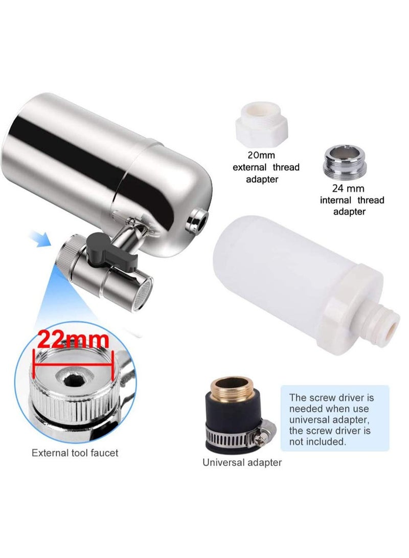 Adapters Fits for Most of Faucets Filter Out Lead Fluoride Chlorine Ceramics Filter Included Faucet Water Filter Purifier System Water Faucet Filtration System Tap Water Filter