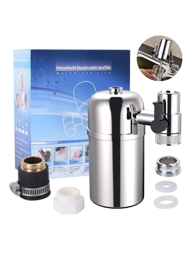 Adapters Fits for Most of Faucets Filter Out Lead Fluoride Chlorine Ceramics Filter Included Faucet Water Filter Purifier System Water Faucet Filtration System Tap Water Filter