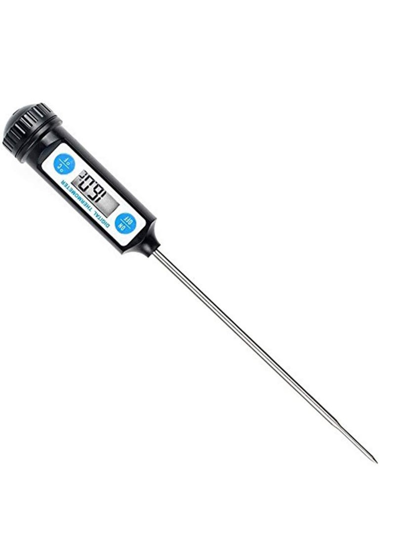 Cooking Thermometer   Digital Food Meat Candy Thermometer    DT 10 Instant Read Digital Cooking Meat Thermometer with Long Probe for Cooking BBQ Kitchen Grill Milk Black Color