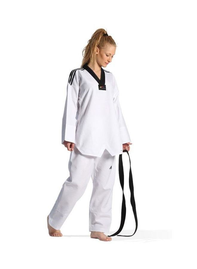 Adi Club III Martial Arts Suit Set - White/Black 170cm