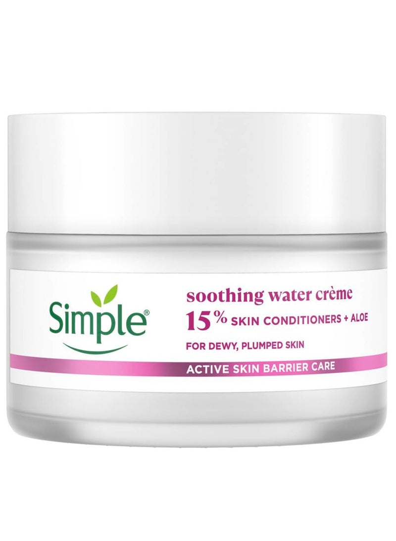 Simple Active Skin Barrier Care Soothing Water Crème 40g  with 15% skin conditioners & organic aloe vera soothes skin, supports skin barrier health