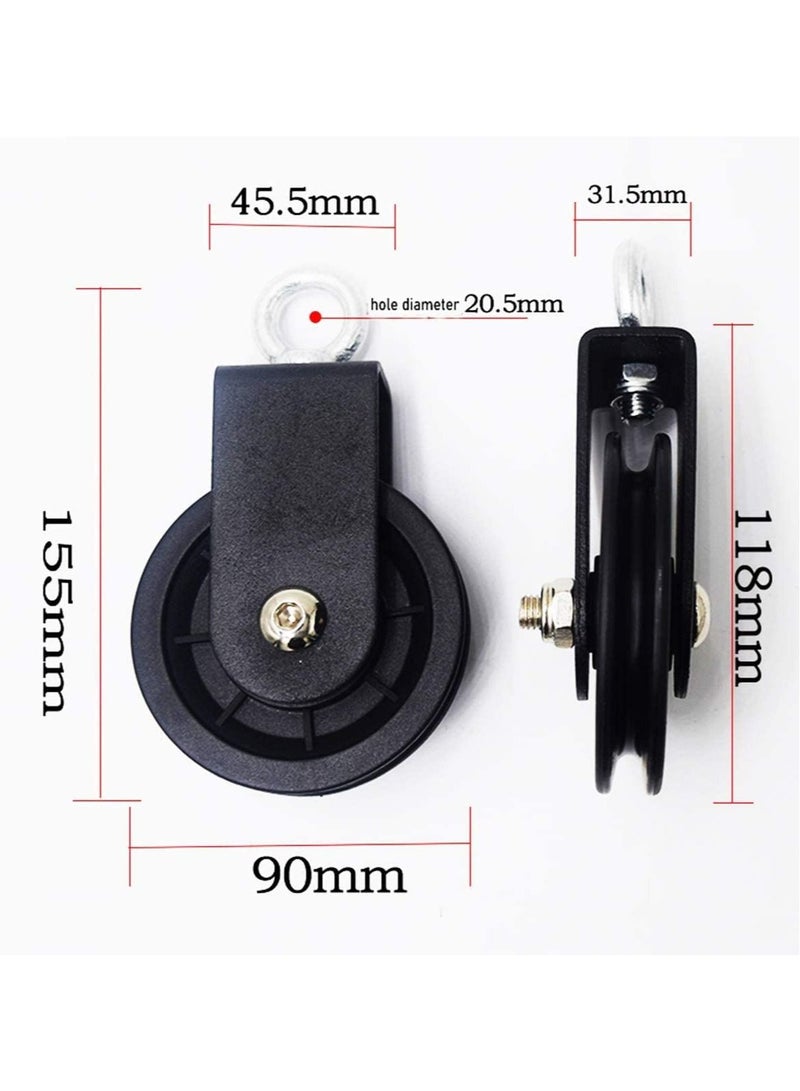 Cable Pulley Rotation Traction Wheel, 3.54 in/90 mm Silence Smooth Detachable 360 Rotation for Pulley System DIY Attachment Lifting Blocks Gym Equipment, Hoists, Clothesline,DIY Home Projects